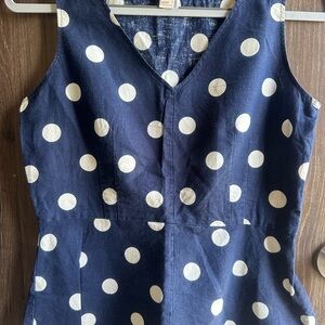 J. Crew Navy Textured Fabric Dress with White Fleck
